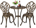 Hochwertige Set aus und geeignet fuer Balkon Bistro Set 2 Stuehle 1 aus Aluminiumlegierung Bronze Variante 607