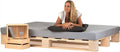 Hochwertige 240x200 cm Palettenbett aus Holz Holzbett Massivholzbett Bett aus Paletten Palettenmoebel Naturholz Fichte europalette 80 90 100 120 140 160 180 200 220 240 x 200 cm Variante 121