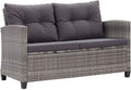 Hochwertige Gartensofa 2 Sitzer ausgestattet mit Kissen Lounge Sofa Gartenmoebel Gartenbank Bank Rattansofa Balkon Terrasse grau 124cm Variante 556