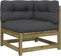 Hochwertige Ecksofa Modular Sofa ausgestattet mit Kissen Gartensofa Gartenarmstuehle mit Lattenrost Lounge Armstuehle Gartenmoebel Kiefernholz Impraegniert Variante 578