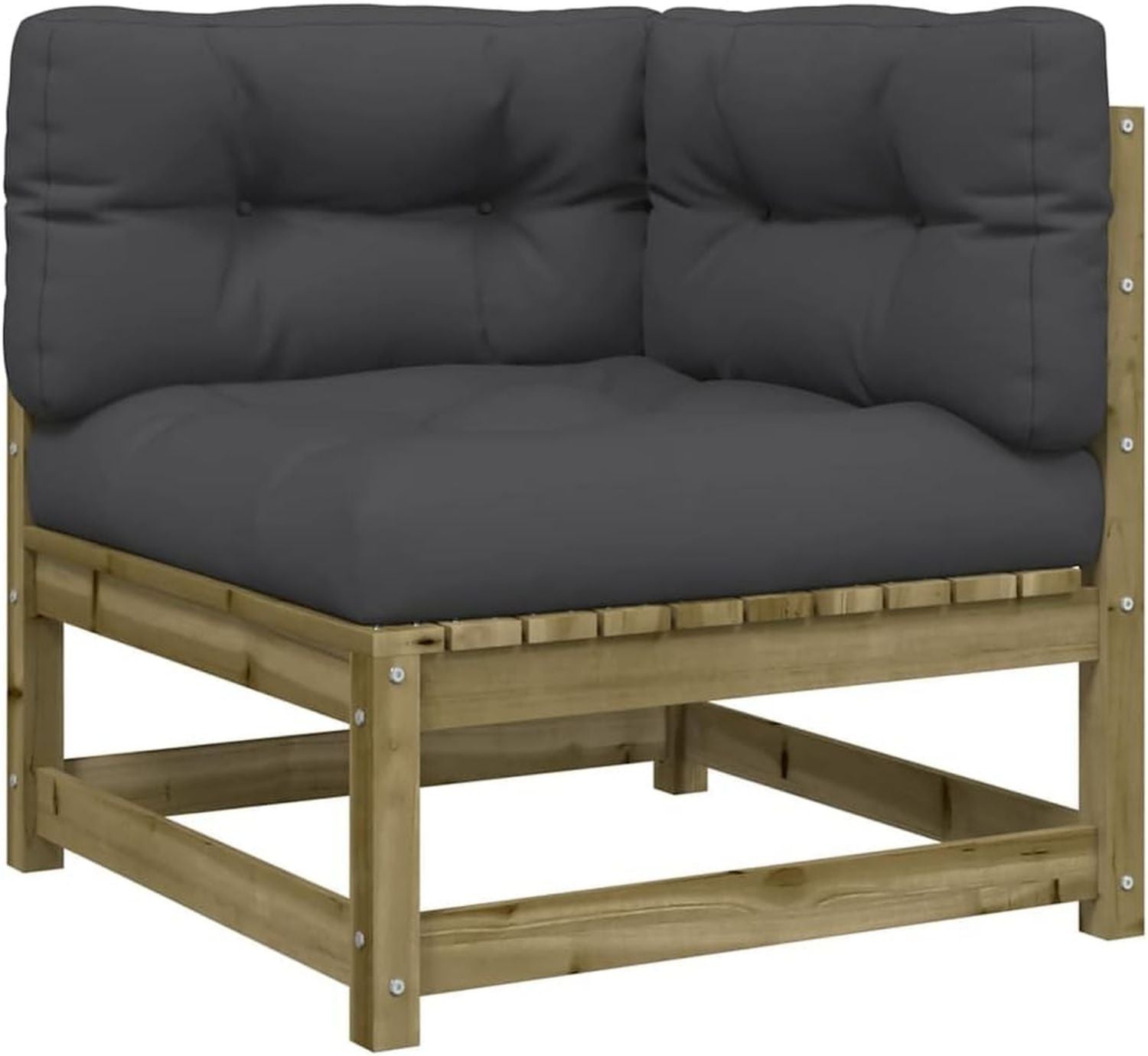 Hochwertige Ecksofa Modular Sofa ausgestattet mit Kissen Gartensofa Gartenarmstuehle mit Lattenrost Lounge Armstuehle Gartenmoebel Kiefernholz Impraegniert Variante 578