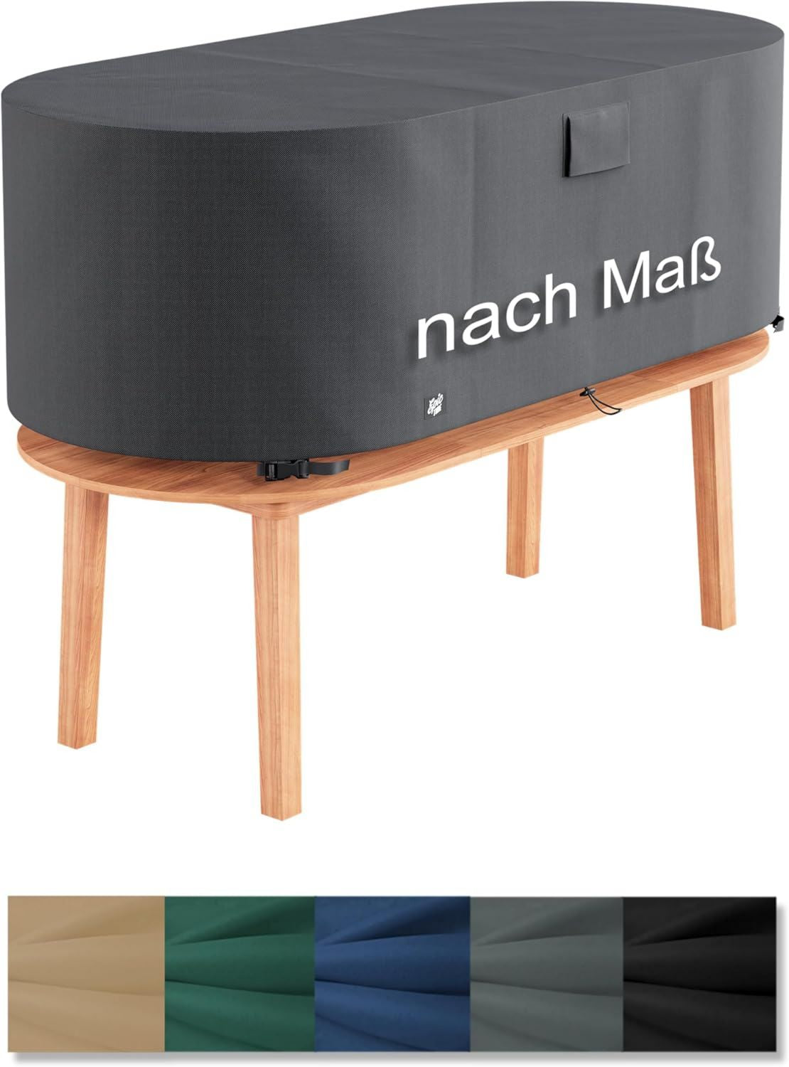 Hochwertige EpicTUBE Oval Abdeckung nach Mass geeignet fuer runde kreisfoermige Objekte z B Whirlpool Pool Materialqualitaet Oxford 600D wasserdicht ausgestattet mit versiegelten Naehten robustes Zubehoer Made in EU Variante 92