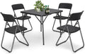 Hochwertige Gartengarnitur Set Essgruppe 4 Personen Balkonset Balkonmoebel Set 4 Stuehle ausgestattet mit einfach zu verstauen Gartentisch mit Stuehlen Set Terrassenmoebel geeignet fuer Terrasse Balkon Bistro Variante 75