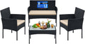 Hochwertige Balkonmoebel Gartenmoebel Set aus PE Polyrattan Lounge Set Terrassenmoebel geeignet fuer Terrasse Balkon schwarz Taupe GGF004B05 Variante 403